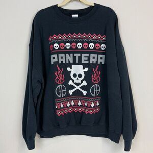 Vintage Pantera Ugly Christmas Skull Crewneck Sweatshirt 2XL
